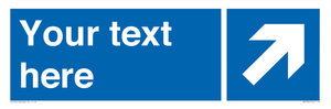 MV7936: Custom Mandatory directional sign, blue arrow up and right