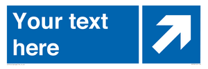 MV7936: Custom Mandatory directional sign, blue arrow up and right