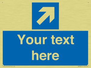 MV7936: Custom Mandatory directional sign, blue arrow up and right