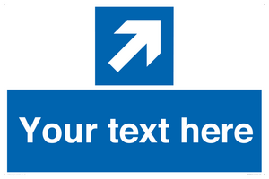MV7936: Custom Mandatory directional sign, blue arrow up and right