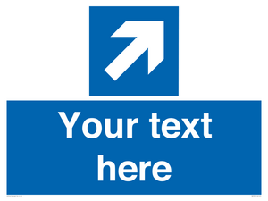 MV7936: Custom Mandatory directional sign, blue arrow up and right