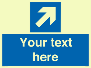 MV7936: Custom Mandatory directional sign, blue arrow up and right