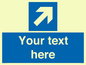 MV7936: Custom Mandatory directional sign, blue arrow up and right