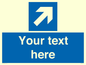 MV7936: Custom Mandatory directional sign, blue arrow up and right
