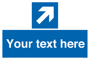MV7936: Custom Mandatory directional sign, blue arrow up and right