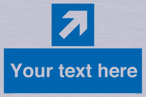 MV7936: Custom Mandatory directional sign, blue arrow up and right