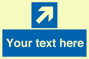 MV7936: Custom Mandatory directional sign, blue arrow up and right
