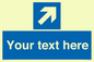 MV7936: Custom Mandatory directional sign, blue arrow up and right