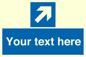 MV7936: Custom Mandatory directional sign, blue arrow up and right