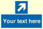 MV7936: Custom Mandatory directional sign, blue arrow up and right