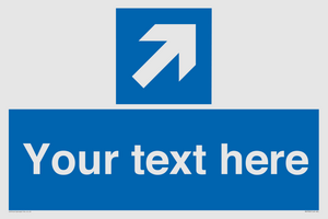 MV7936: Custom Mandatory directional sign, blue arrow up and right
