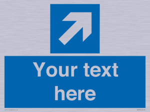 MV7936: Custom Mandatory directional sign, blue arrow up and right
