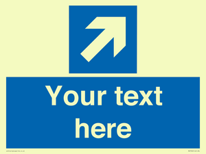 MV7936: Custom Mandatory directional sign, blue arrow up and right