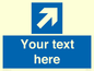 MV7936: Custom Mandatory directional sign, blue arrow up and right