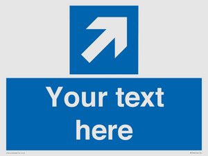 MV7936: Custom Mandatory directional sign, blue arrow up and right