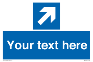 MV7936: Custom Mandatory directional sign, blue arrow up and right