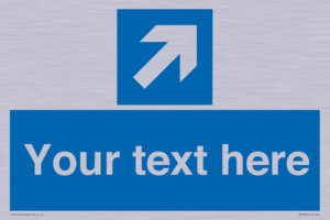 MV7936: Custom Mandatory directional sign, blue arrow up and right