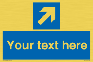 MV7936: Custom Mandatory directional sign, blue arrow up and right