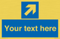 MV7936: Custom Mandatory directional sign, blue arrow up and right