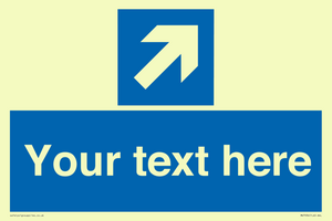 MV7936: Custom Mandatory directional sign, blue arrow up and right
