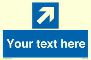 MV7936: Custom Mandatory directional sign, blue arrow up and right