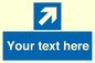 MV7936: Custom Mandatory directional sign, blue arrow up and right