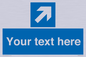 MV7936: Custom Mandatory directional sign, blue arrow up and right