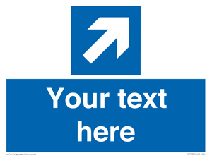 MV7936: Custom Mandatory directional sign, blue arrow up and right