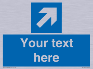 MV7936: Custom Mandatory directional sign, blue arrow up and right
