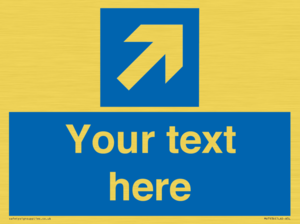 MV7936: Custom Mandatory directional sign, blue arrow up and right