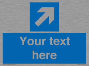 MV7936: Custom Mandatory directional sign, blue arrow up and right