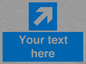 MV7936: Custom Mandatory directional sign, blue arrow up and right