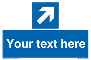 MV7936: Custom Mandatory directional sign, blue arrow up and right