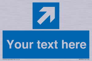 MV7936: Custom Mandatory directional sign, blue arrow up and right