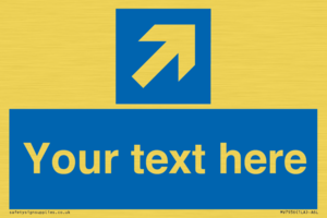MV7936: Custom Mandatory directional sign, blue arrow up and right