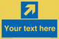 MV7936: Custom Mandatory directional sign, blue arrow up and right
