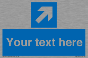 MV7936: Custom Mandatory directional sign, blue arrow up and right