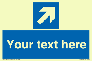 MV7936: Custom Mandatory directional sign, blue arrow up and right