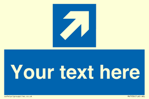 MV7936: Custom Mandatory directional sign, blue arrow up and right