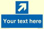 MV7936: Custom Mandatory directional sign, blue arrow up and right