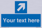 MV7936: Custom Mandatory directional sign, blue arrow up and right