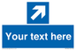 MV7936: Custom Mandatory directional sign, blue arrow up and right