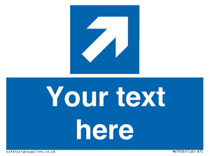MV7936: Custom Mandatory directional sign, blue arrow up and right