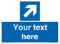 MV7936: Custom Mandatory directional sign, blue arrow up and right