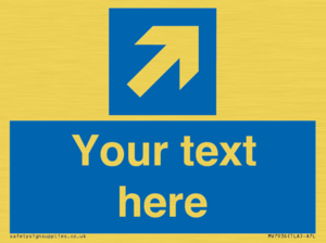 MV7936: Custom Mandatory directional sign, blue arrow up and right