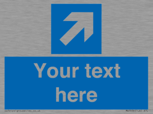 MV7936: Custom Mandatory directional sign, blue arrow up and right