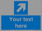 MV7936: Custom Mandatory directional sign, blue arrow up and right