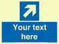 MV7936: Custom Mandatory directional sign, blue arrow up and right