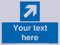 MV7936: Custom Mandatory directional sign, blue arrow up and right