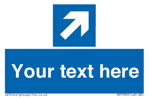 MV7936: Custom Mandatory directional sign, blue arrow up and right